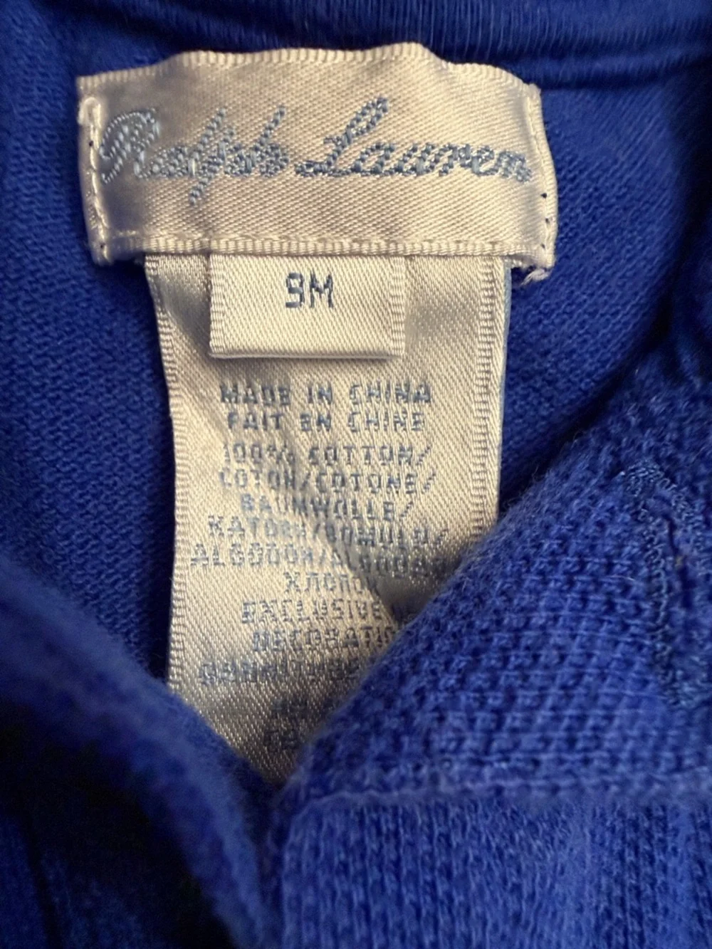Ralph Lauren Baby Boy Polo Footie Coverall Pony Logo Blue 9M